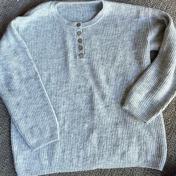 Long Sleeve Pullover Top Sweatshirt Henley Size Medium - Picture 6 of 9